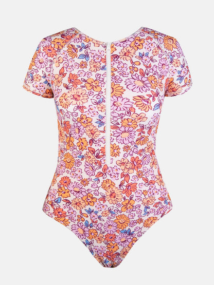 CUPSHE One Piece Swimsuit for Women Mock Neck Zipper Short Sleeve Bathing Suit - 7DAY'S