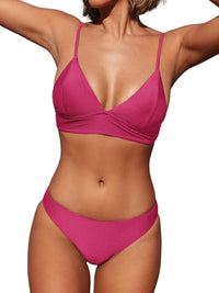 CUPSHE Women Bikini Set Solid Color Sexy Triangle Two Piece Swimsuit - 7DAY'S