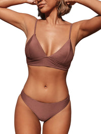 CUPSHE Women Bikini Set Solid Color Sexy Triangle Two Piece Swimsuit - 7DAY'S