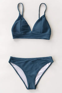 CUPSHE Women Bikini Set Solid Color Sexy Triangle Two Piece Swimsuit - 7DAY'S