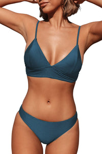 CUPSHE Women Bikini Set Solid Color Sexy Triangle Two Piece Swimsuit - 7DAY'S