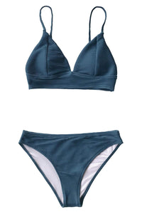 CUPSHE Women Bikini Set Solid Color Sexy Triangle Two Piece Swimsuit - 7DAY'S