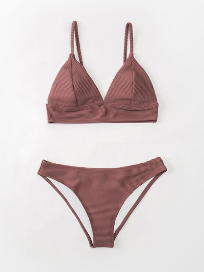 CUPSHE Women Bikini Set Solid Color Sexy Triangle Two Piece Swimsuit - 7DAY'S