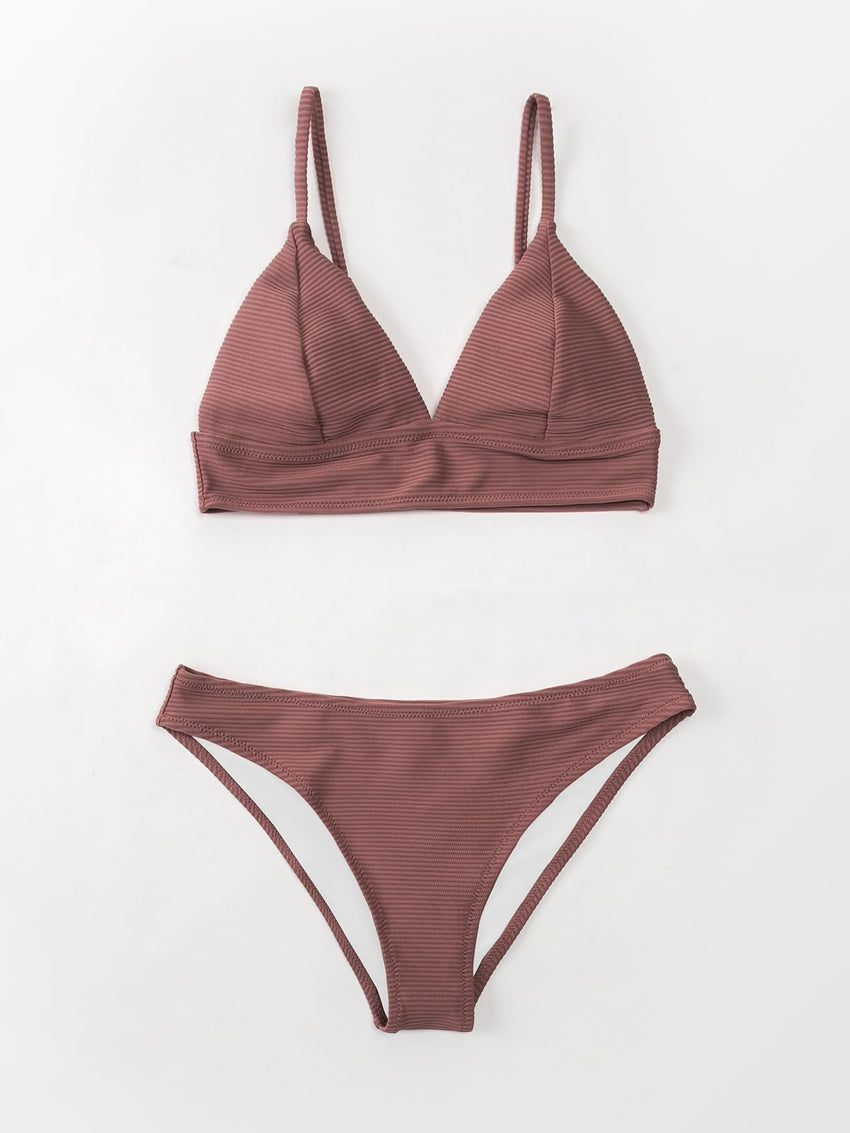 CUPSHE Women Bikini Set Solid Color Sexy Triangle Two Piece Swimsuit - 7DAY'S