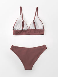 CUPSHE Women Bikini Set Solid Color Sexy Triangle Two Piece Swimsuit - 7DAY'S