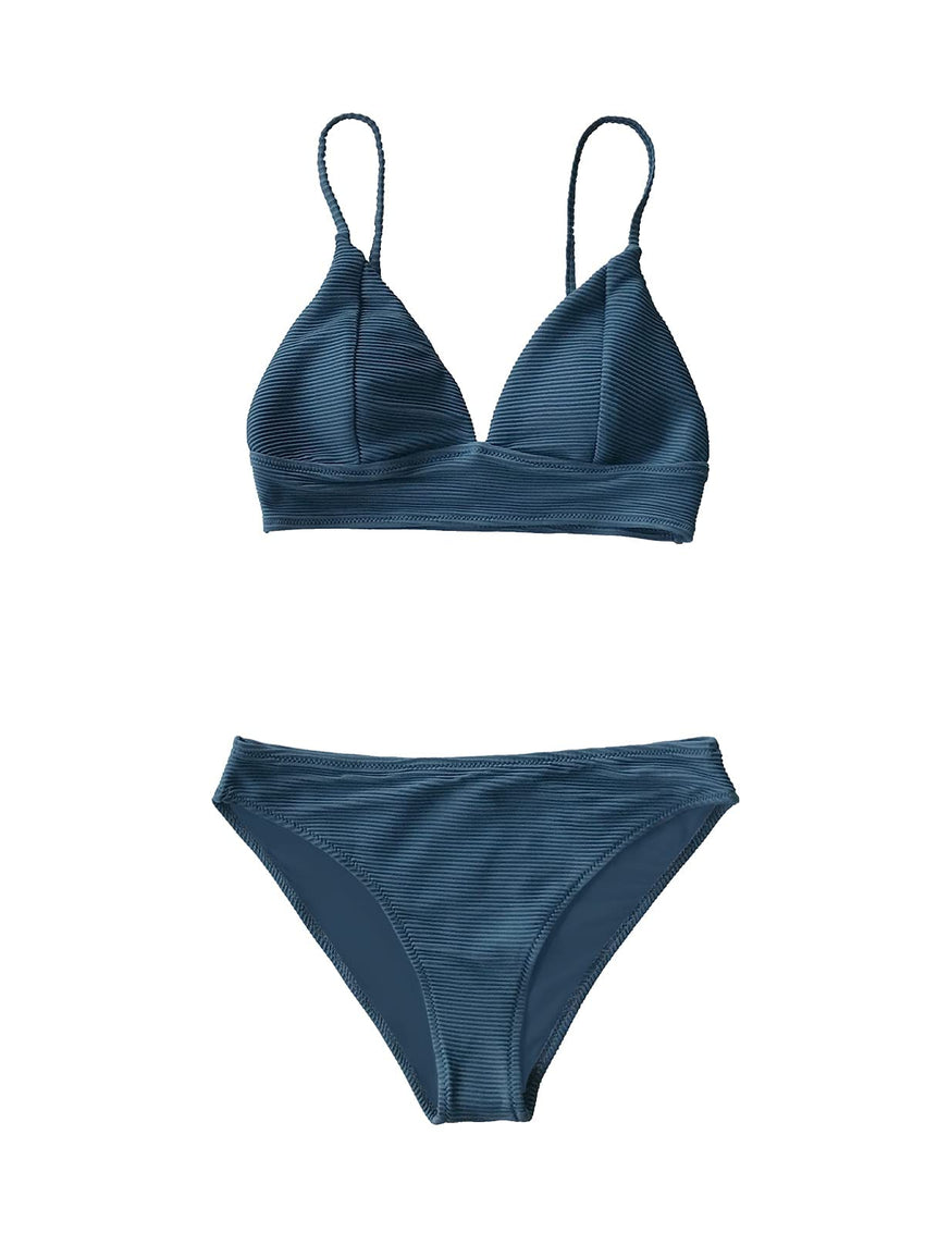 CUPSHE Women Bikini Set Solid Color Sexy Triangle Two Piece Swimsuit - 7DAY'S
