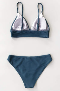 CUPSHE Women Bikini Set Solid Color Sexy Triangle Two Piece Swimsuit - 7DAY'S
