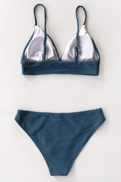 CUPSHE Women Bikini Set Solid Color Sexy Triangle Two Piece Swimsuit - 7DAY'S