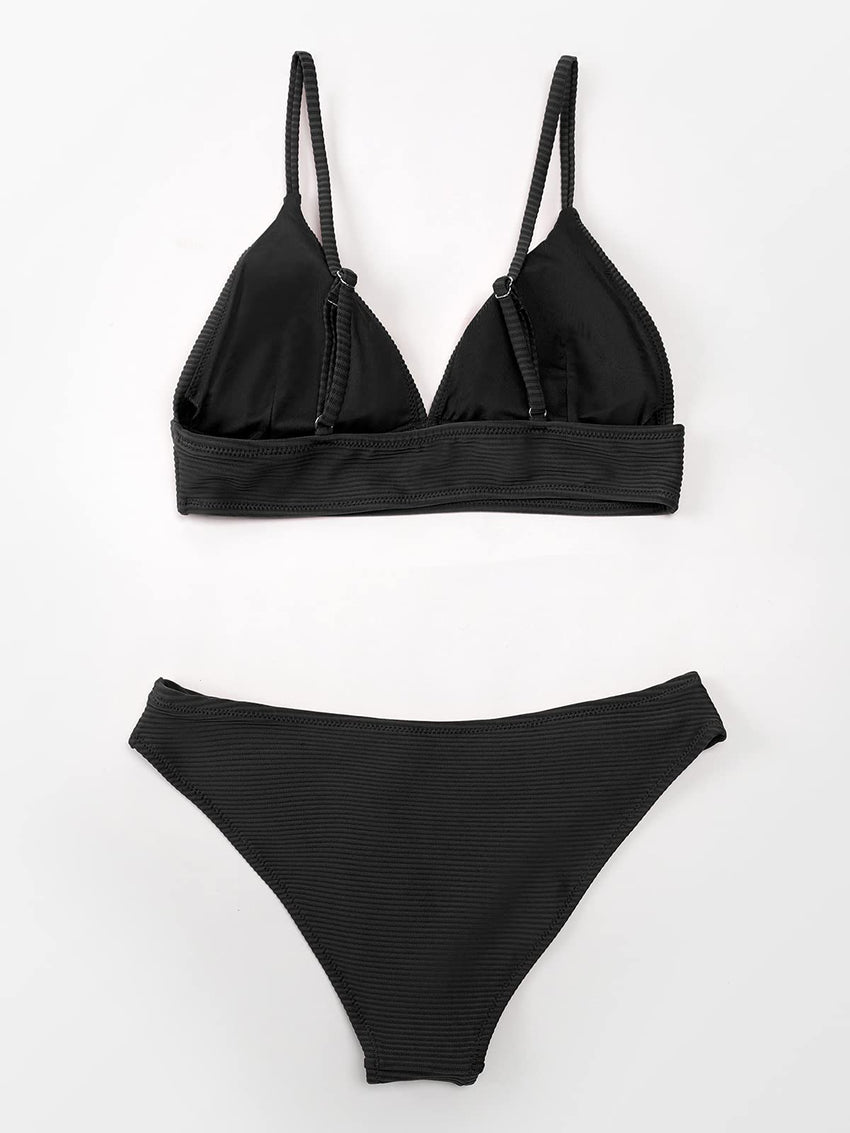 CUPSHE Women Bikini Set Solid Color Sexy Triangle Two Piece Swimsuit - 7DAY'S