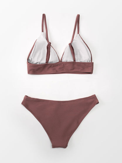 CUPSHE Women Bikini Set Solid Color Sexy Triangle Two Piece Swimsuit - 7DAY'S