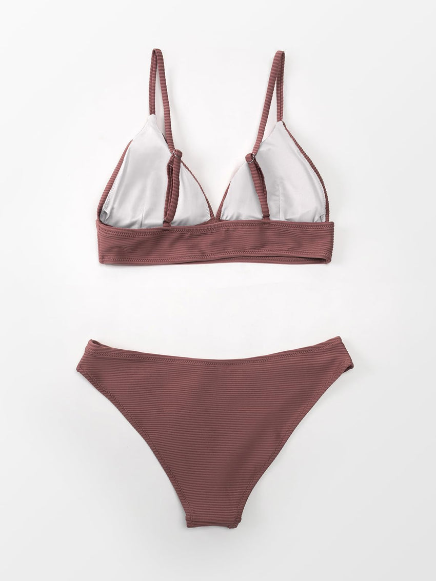 CUPSHE Women Bikini Set Solid Color Sexy Triangle Two Piece Swimsuit - 7DAY'S