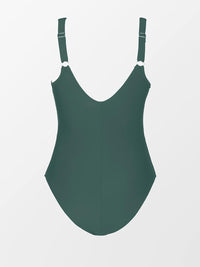 CUPSHE Women Plus Size One Piece Swimsuit V Neck Mesh Sheer Tummy Control Bathing Suit with Adjustable Wide Straps - 7DAY'S
