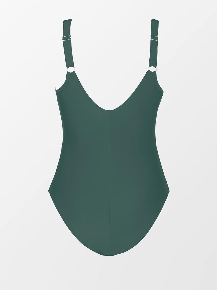 CUPSHE Women Plus Size One Piece Swimsuit V Neck Mesh Sheer Tummy Control Bathing Suit with Adjustable Wide Straps - 7DAY'S
