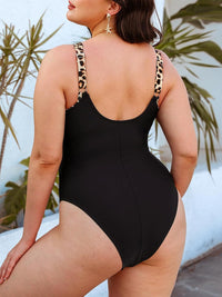 CUPSHE Women Plus Size One Piece Swimsuit V Neck Mesh Sheer Tummy Control Bathing Suit with Adjustable Wide Straps - 7DAY'S