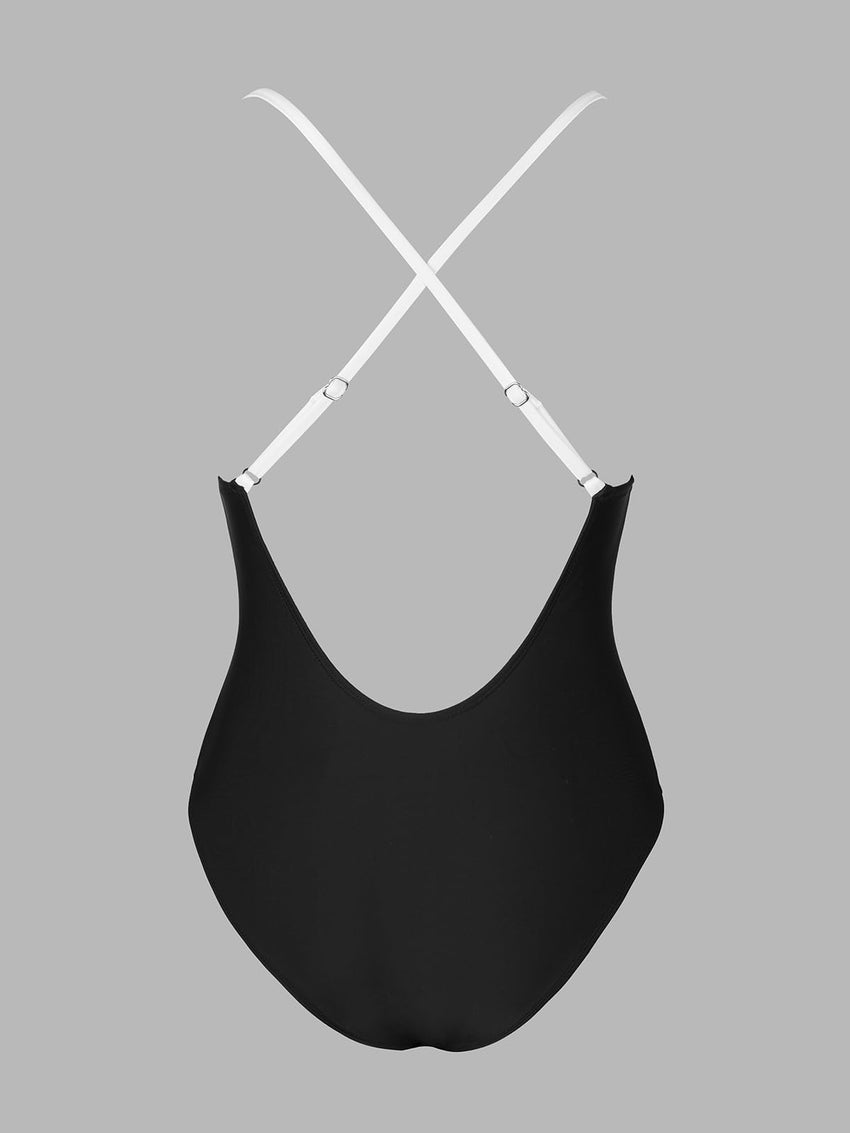 CUPSHE Women Swimsuit One Piece Bathing Suit Deep V Neck Crisscross Back Adjustable Strap - 7DAY'S
