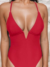 CUPSHE Women Swimsuit One Piece Bathing Suit Deep V Neck Crisscross Back Adjustable Strap - 7DAY'S