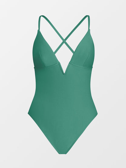 CUPSHE Women Swimsuit One Piece Bathing Suit Deep V Neck Crisscross Back Adjustable Strap - 7DAY'S