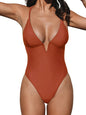 CUPSHE Women Swimsuit One Piece Bathing Suit Deep V Neck Crisscross Back Adjustable Strap - 7DAY'S