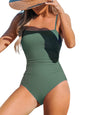 CUPSHE Women Swimsuit One Piece Bathing Suit Square Neck Cutout Back Tummy Control with Adjustable Spaghetti Straps - 7DAY'S