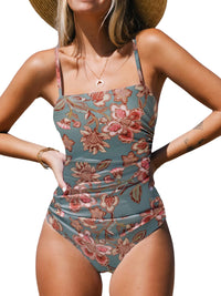 CUPSHE Women Swimsuit One Piece Bathing Suit Square Neck Cutout Back Tummy Control with Adjustable Spaghetti Straps - 7DAY'S