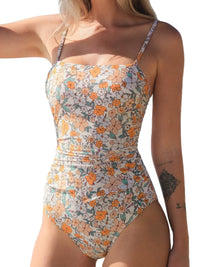 CUPSHE Women Swimsuit One Piece Bathing Suit Square Neck Cutout Back Tummy Control with Adjustable Spaghetti Straps - 7DAY'S