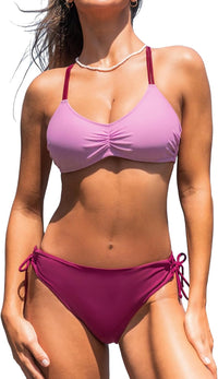 CUPSHE Women's 2 Piece Bikini Set Back Braided Straps with Reversible Bottom - 7DAY'S