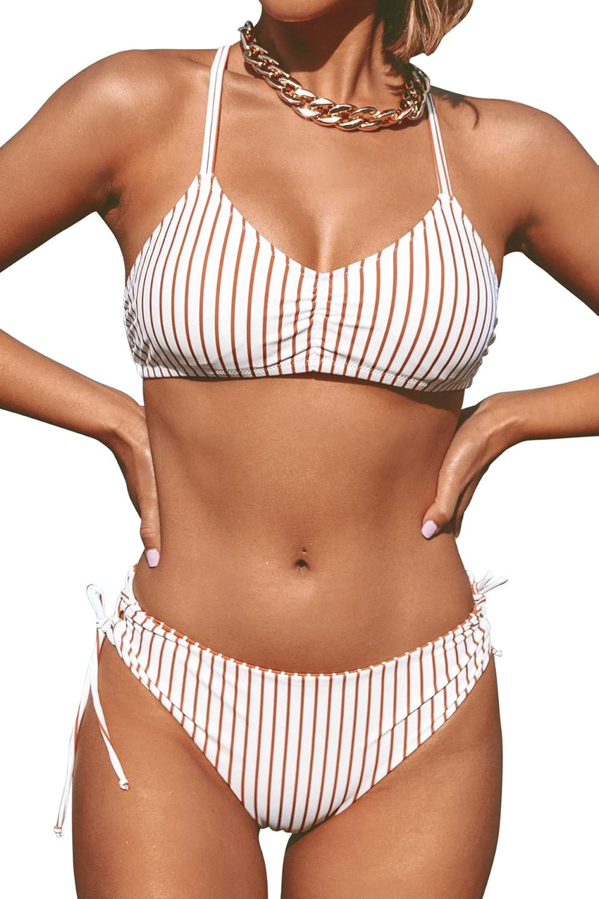 CUPSHE Women's 2 Piece Bikini Set Back Braided Straps with Reversible Bottom - 7DAY'S