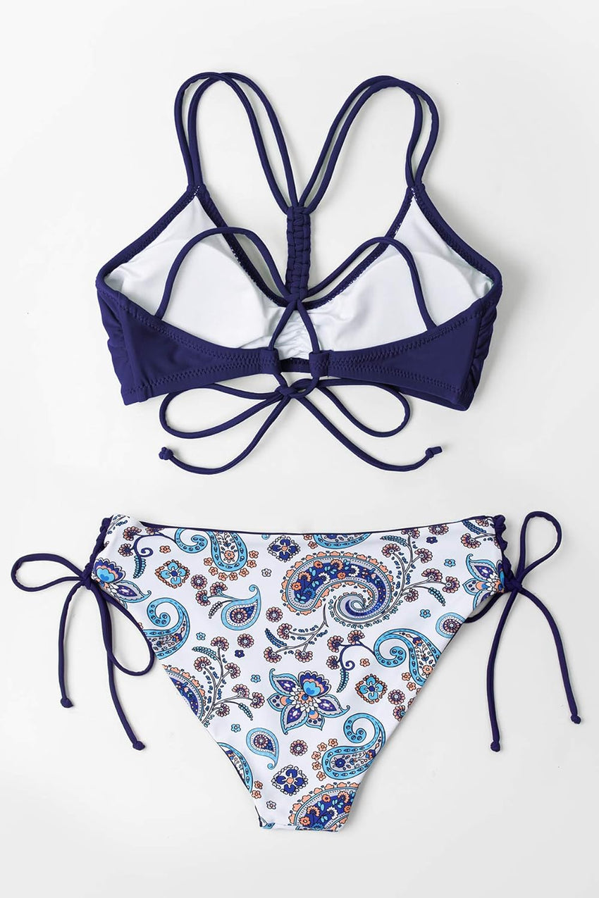 CUPSHE Women's 2 Piece Bikini Set Back Braided Straps with Reversible Bottom - 7DAY'S