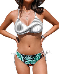 CUPSHE Women's 2 Piece Bikini Set Back Braided Straps with Reversible Bottom - 7DAY'S