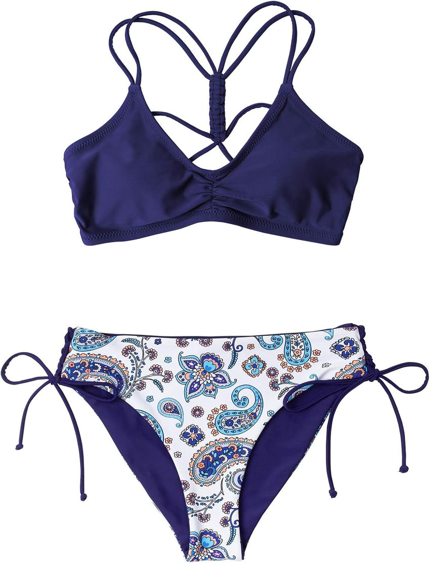 CUPSHE Women's 2 Piece Bikini Set Back Braided Straps with Reversible Bottom - 7DAY'S