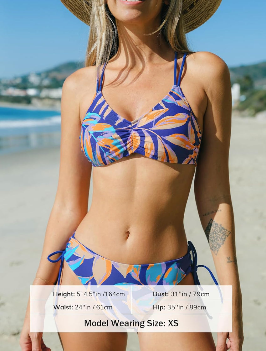 CUPSHE Women's 2 Piece Bikini Set Back Braided Straps with Reversible Bottom - 7DAY'S