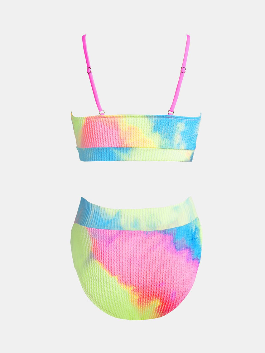 CUPSHE Women's Bikini Set Two Piece Swimsuits High Waisted Scoop Neck Spaghetti Adjustable Straps Textured - 7DAY'S