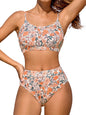 CUPSHE Women's Bikini Set Two Piece Swimsuits High Waisted Scoop Neck Spaghetti Adjustable Straps Textured - 7DAY'S