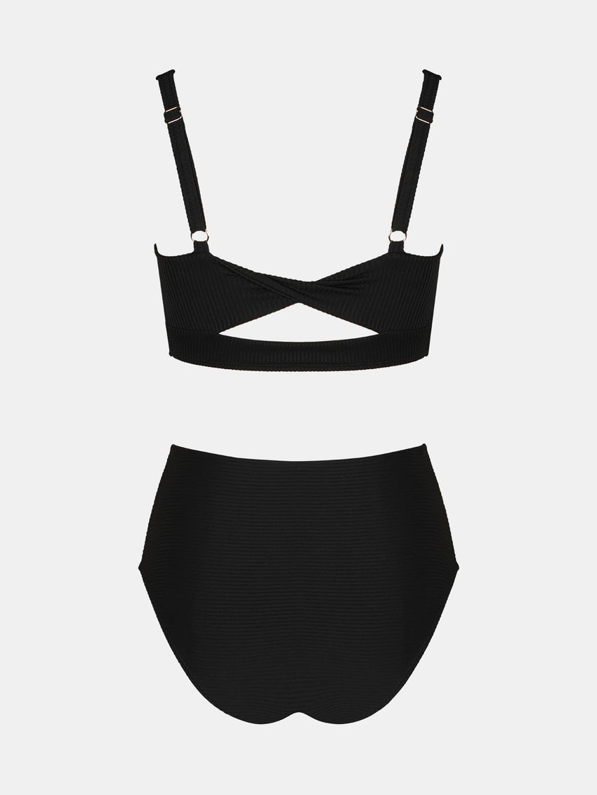 CUPSHE Women's Bikini Sets Two Piece Bathing Suit High Waisted Square Neck Adjustable Straps Ruched - 7DAY'S