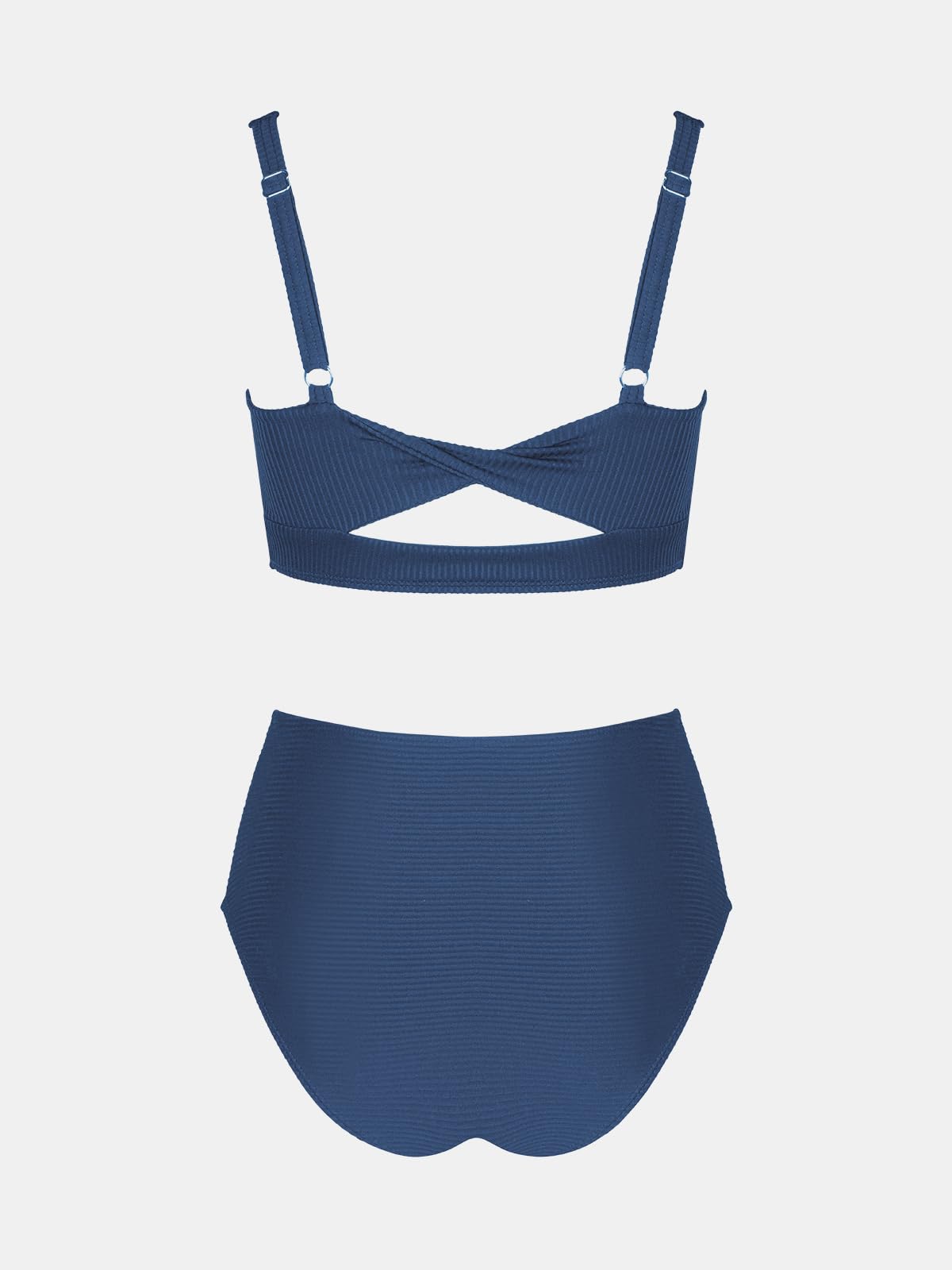 CUPSHE Women's Bikini Sets Two Piece Bathing Suit High Waisted Square Neck Adjustable Straps Ruched - 7DAY'S