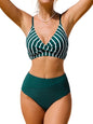 CUPSHE Women's Bikini Sets Two Piece Swimsuit High Waisted V Neck Twist Front Adjustable Spaghetti Straps Bathing Suit - 7DAY'S
