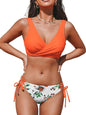 CUPSHE Women's Bikini Swimsuit Front Cross Lace Up Two Piece Bathing Suit - 7DAY'S