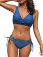 CUPSHE Women's Bikini Swimsuit Front Cross Lace Up Two Piece Bathing Suit - 7DAY'S
