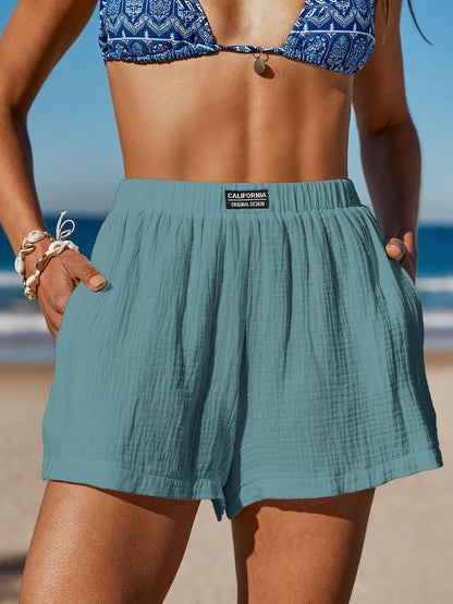 CUPSHE Women's Casual Shorts Cotton High Rise Beach Cover Ups Summer Shorts with Pockets - 7DAY'S