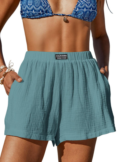 CUPSHE Women's Casual Shorts Cotton High Rise Beach Cover Ups Summer Shorts with Pockets - 7DAY'S