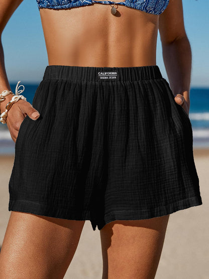 CUPSHE Women's Casual Shorts Cotton High Rise Beach Cover Ups Summer Shorts with Pockets - 7DAY'S