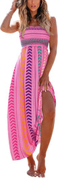 CUPSHE Women's Maxi Dress Ditsy Floral Smocked Summer Sundress Sleeveless Ruffled Spaghetti Straps Long Beach Formal Dress - 7DAY'S