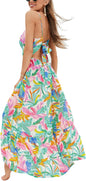 CUPSHE Women's Maxi Dress Floral Print Twisted V Neck Sleeveless Long Dress Summer Casual Dress - 7DAY'S