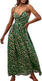 CUPSHE Women's Maxi Dress Floral Print Twisted V Neck Sleeveless Long Dress Summer Casual Dress - 7DAY'S