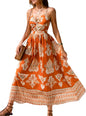 CUPSHE Women's Maxi Dress Floral Print Twisted V Neck Sleeveless Long Dress Summer Casual Dress - 7DAY'S