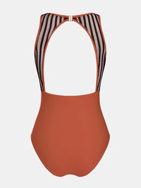 CUPSHE Women's One Piece Swimsuit Bathing Suit Tummy Control High Neck Cutout Back Hook Mesh Swimwear - 7DAY'S