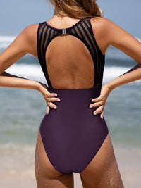 CUPSHE Women's One Piece Swimsuit Bathing Suit Tummy Control High Neck Cutout Back Hook Mesh Swimwear - 7DAY'S
