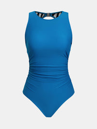 CUPSHE Women's One Piece Swimsuit Bathing Suit Tummy Control High Neck Cutout Back Hook Mesh Swimwear - 7DAY'S