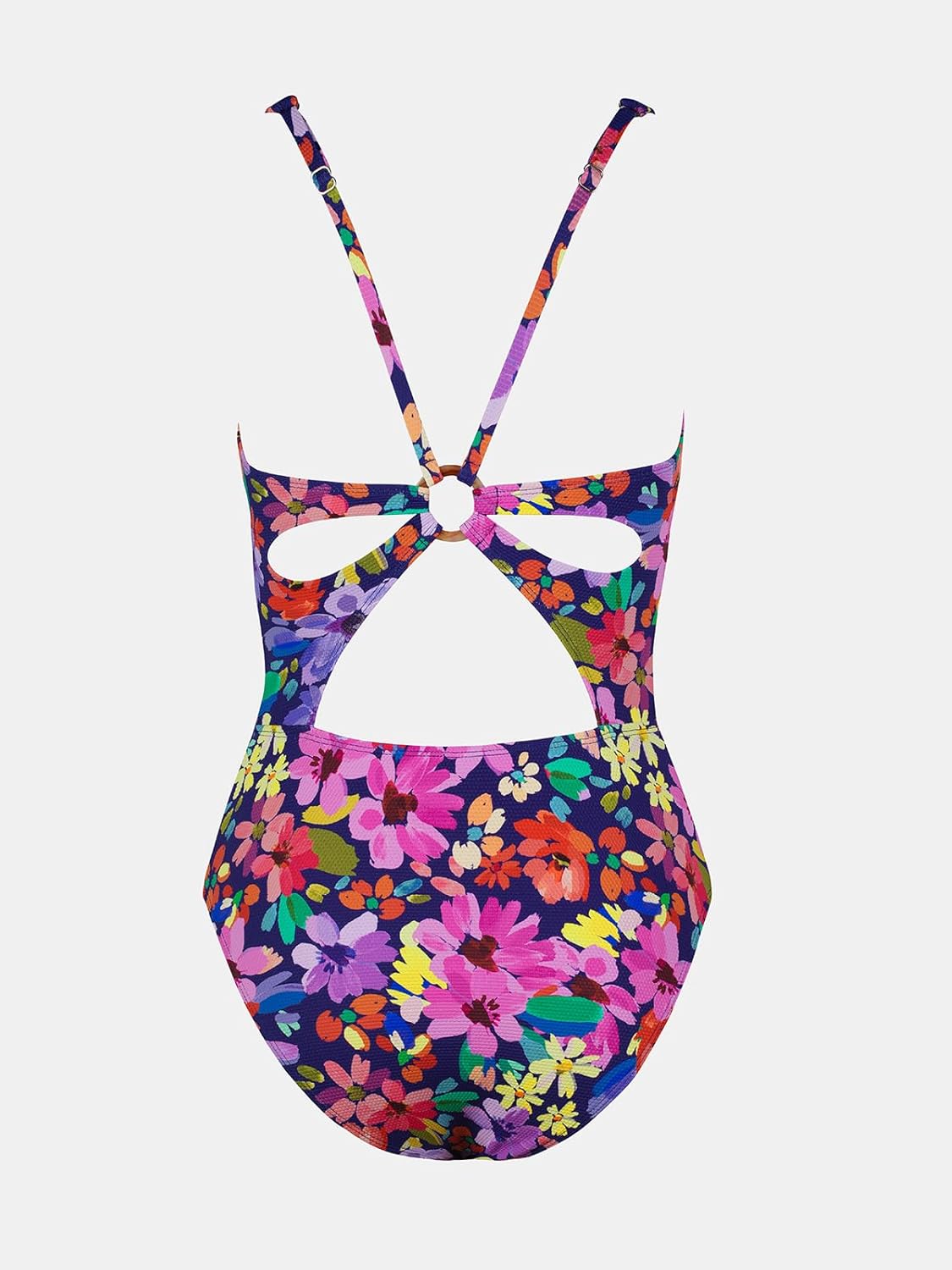 CUPSHE Women's One Piece Swimsuit Deep V Neck Keyhole Cutout O Ring Textured Bathing Suit - 7DAY'S