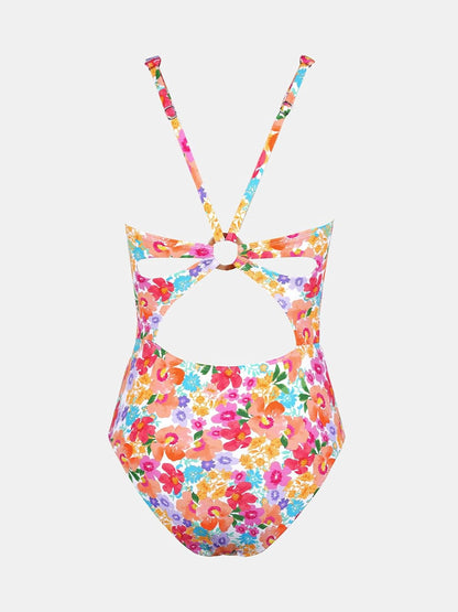 CUPSHE Women's One Piece Swimsuit Deep V Neck Keyhole Cutout O Ring Textured Bathing Suit - 7DAY'S